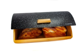 Chlebak czarny marmurowy COSMIC 35x25x15,5 cm