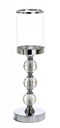 Świecznik GLAMOUR latarenka 3 kryształowe kulki