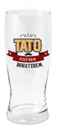 Szklanka do piwa - Tato jesteś moim bohaterem, 500 ml