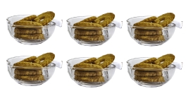 Salaterki szklane kompotierki JABŁKO 11cm kpl. 6szt