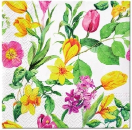 Serwetki "Wiosenne kwiaty", Paw, 33 cm, 20 szt