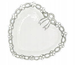 Talerz ceramiczny SERCE Silver-glamour 27 cm