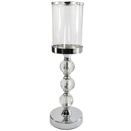 Świecznik szklany LAMPION GLAMOUR LATARENKA 42cm