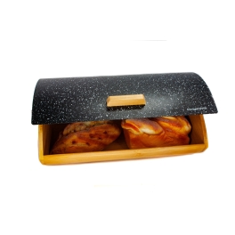 Chlebak czarny marmurowy COSMIC 35x25x15,5 cm