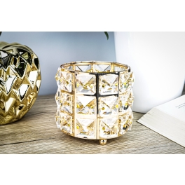Świecznik z kryształkami GLAMOUR złoty 10cm