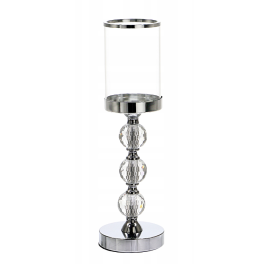 Świecznik GLAMOUR latarenka 3 kryształowe kulki