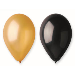 Balony Metalik złote i czarne 10" 5szt