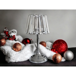 Lampka LAMPION Glamour na tealigthy z kloszem 30cm Kryształ