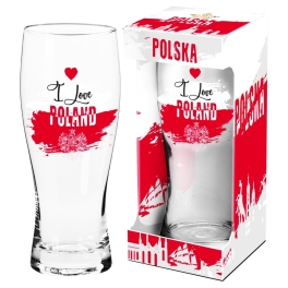 Szklanka do piwa - I love Poland 500 ML