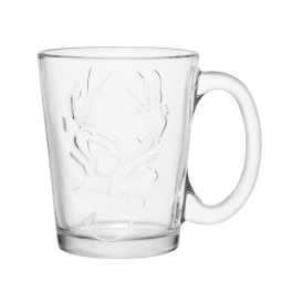 Kubek szklany szklanka z uchem Leon Renifer 300ml
