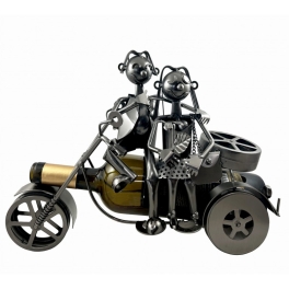 Stojak metalowy na butelkę "Motocykliści" W153