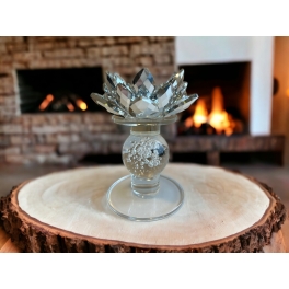 Świecznik kryształowy Lotos z kulką na tealighty 13,5 cm