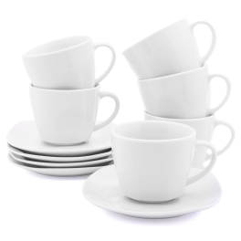 Komplet kawowy ceramiczny 12 el biały KWADRAT