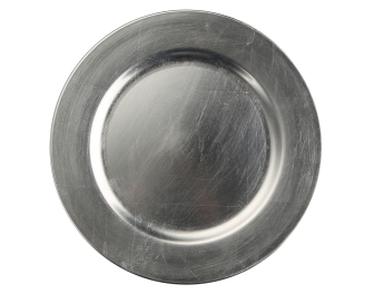 Podkładka pod talerz na stół srebrna 33 cm