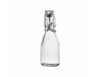 SZKLANA BUTELKA Z KLIPSEM ORKĄGŁA 100 ML