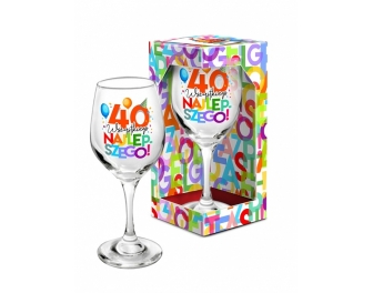 Kieliszek do wina 40 urodzinowe literki 220 ml