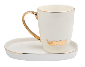 Kubek prezentowy porcelanowy Florina Moustache 360 ml