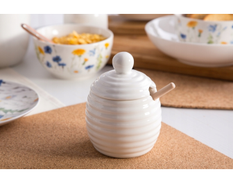 Altom Design Porcelanowy Pojemnik na miód do miodu + Nabierak