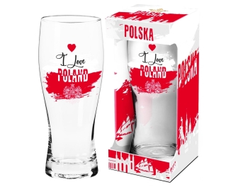 Szklanka do piwa - I love Poland 500 ML
