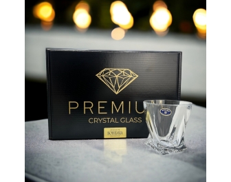 Kryształowe szklanki do whisky Bohemia Quadro Premium 340 ml kpl. 6szt