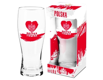 Szklanka do piwa - Polska (orzeł na sercu) 500 ml